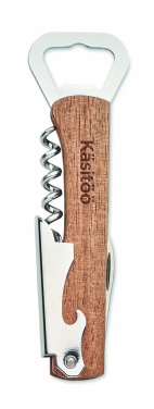 Logo trade promotional merchandise photo of: 3 in 1 bamboo bottle opener WOOL
